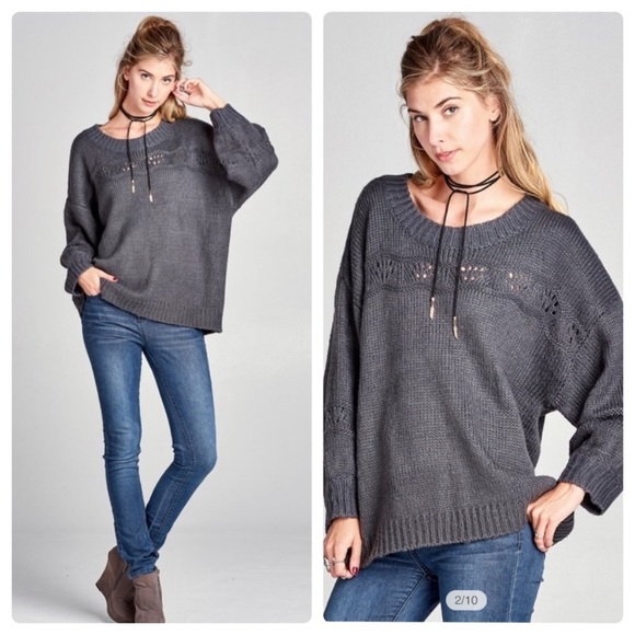 A Girl Thing Sweaters - ❤️2 for $40❤️charcoal one size sweater